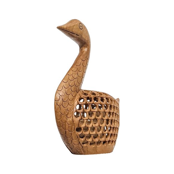 Handcrafted Wooden Undercut Jaali Duck (6 Inch) - Picture 3 of 6